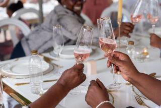 Champagne rosé jéroboam, 3 litres et quatre bouteilles